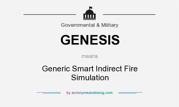What does GENESIS mean? It stands for Generic Smart Indirect Fire Simulation