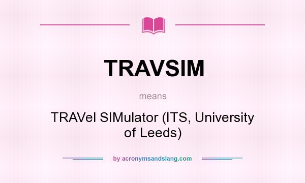 What does TRAVSIM mean? It stands for TRAVel SIMulator (ITS, University of Leeds)