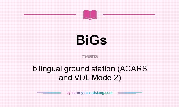 What does BiGs mean? It stands for bilingual ground station (ACARS and VDL Mode 2)