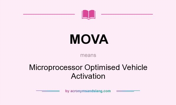 What does MOVA mean? It stands for Microprocessor Optimised Vehicle Activation