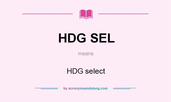 What does HDG SEL mean? It stands for HDG select