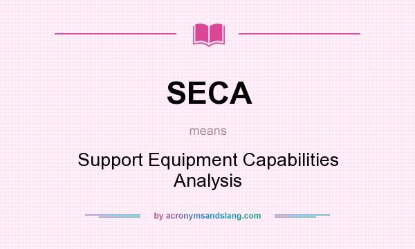 What does SECA mean? It stands for Support Equipment Capabilities Analysis