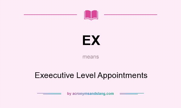 What does EX mean? It stands for Exeecutive Level Appointments