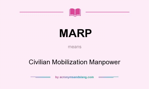 What does MARP mean? It stands for Civilian Mobilization Manpower