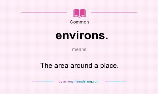 What does environs. mean? It stands for The area around a place.