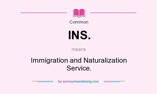 What does INS. mean? It stands for Immigration and Naturalization Service.