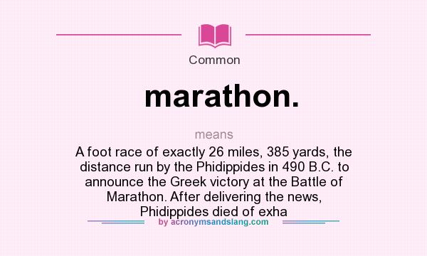 What Does Marathon Mean Definition Of Marathon Marathon Stands 