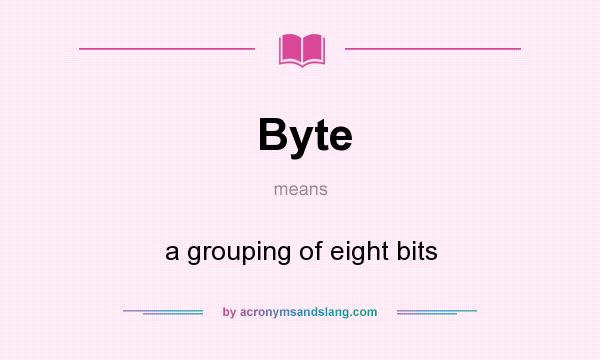 What does Byte mean? It stands for a grouping of eight bits
