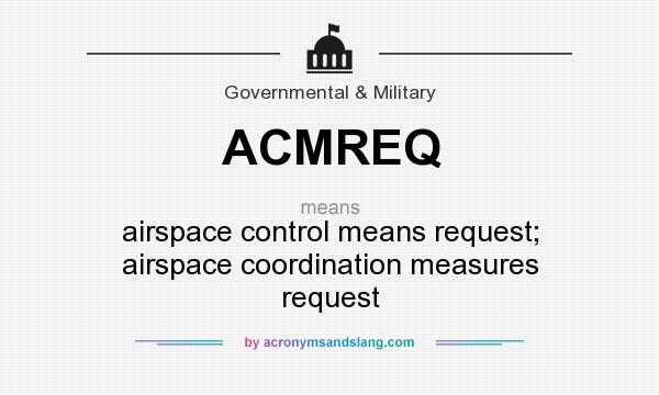 What does ACMREQ mean? It stands for airspace control means request; airspace coordination measures request