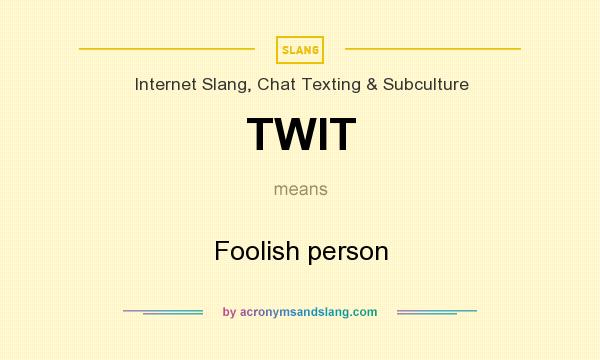 What does TWIT mean? It stands for Foolish person