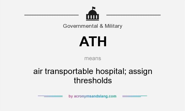 What does ATH mean? It stands for air transportable hospital; assign thresholds