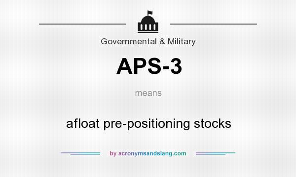 What does APS-3 mean? It stands for afloat pre-positioning stocks