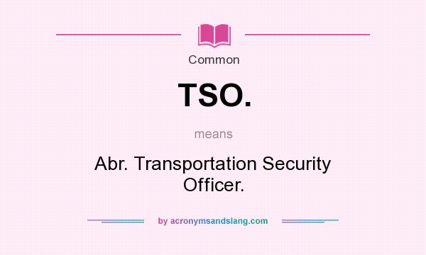 What does TSO. mean? It stands for Abr. Transportation Security Officer.