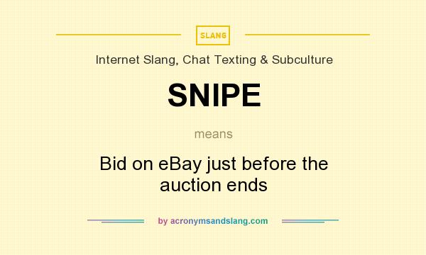 What does SNIPE mean? It stands for Bid on eBay just before the auction ends