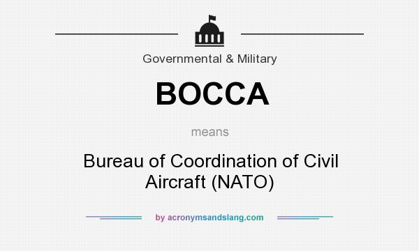What does BOCCA mean? It stands for Bureau of Coordination of Civil Aircraft (NATO)