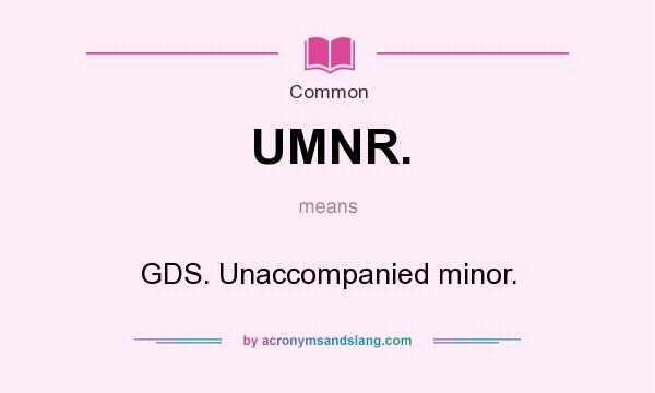 What does UMNR. mean? It stands for GDS. Unaccompanied minor.