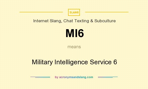 What does MI6 mean? It stands for Military Intelligence Service 6