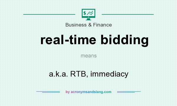 What does real-time bidding mean? It stands for a.k.a. RTB, immediacy