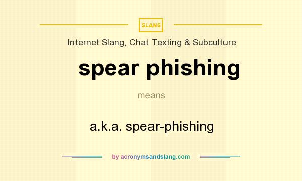 What does spear phishing mean? It stands for a.k.a. spear-phishing