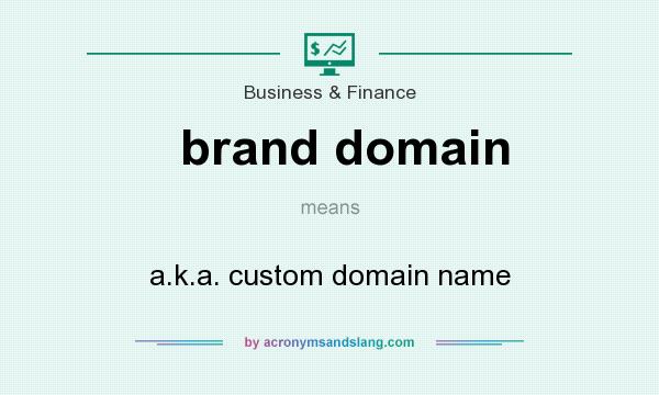 What does brand domain mean? It stands for a.k.a. custom domain name