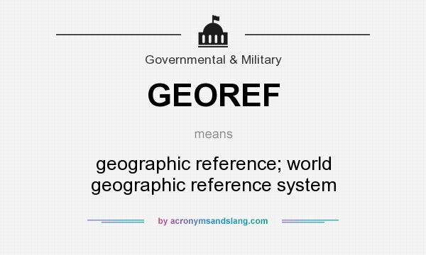 What does GEOREF mean? It stands for geographic reference; world geographic reference system