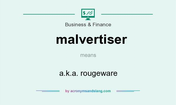 What does malvertiser mean? It stands for a.k.a. rougeware