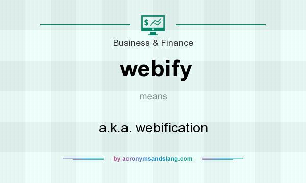What does webify mean? It stands for a.k.a. webification