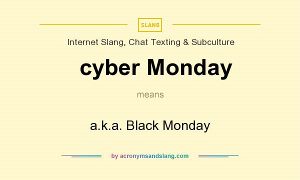 What does cyber Monday mean? It stands for a.k.a. Black Monday