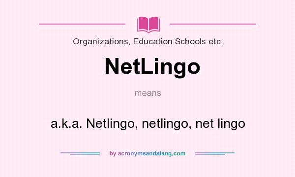 What does NetLingo mean? It stands for a.k.a. Netlingo, netlingo, net lingo