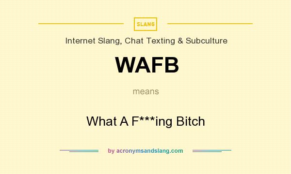 What does WAFB mean? It stands for What A F***ing Bitch