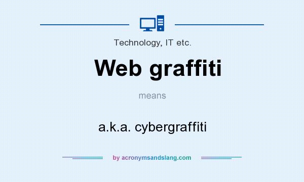 What does Web graffiti mean? It stands for a.k.a. cybergraffiti