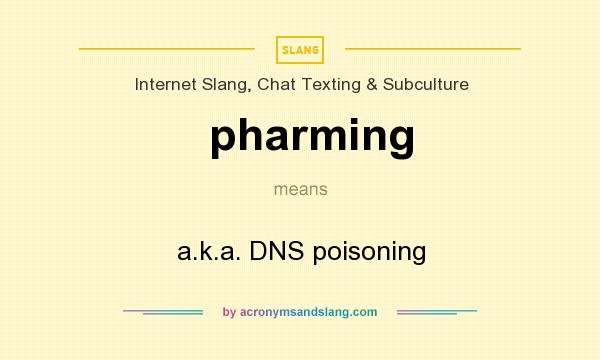 What does pharming mean? It stands for a.k.a. DNS poisoning