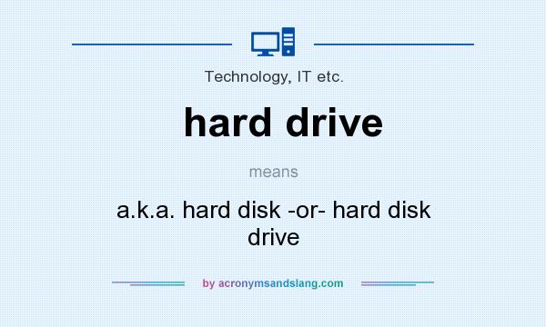 What does hard drive mean? It stands for a.k.a. hard disk -or- hard disk drive