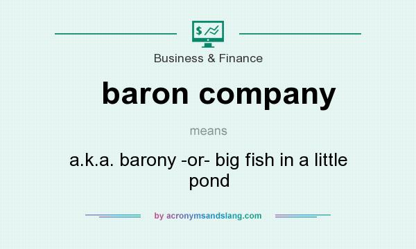 What does baron company mean? It stands for a.k.a. barony -or- big fish in a little pond