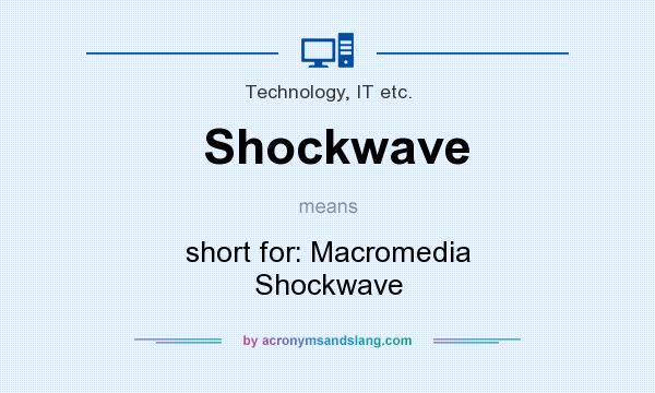 What does Shockwave mean? It stands for short for: Macromedia Shockwave