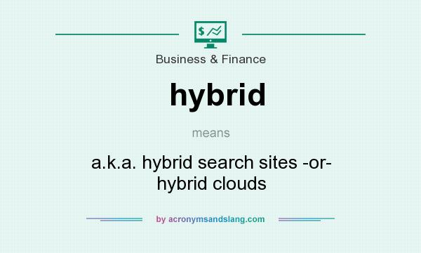 What does hybrid mean? It stands for a.k.a. hybrid search sites -or- hybrid clouds