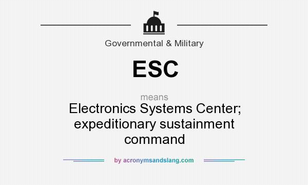 What does ESC mean? It stands for Electronics Systems Center; expeditionary sustainment command