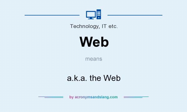What does Web mean? It stands for a.k.a. the Web