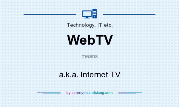 What does WebTV mean? It stands for a.k.a. Internet TV