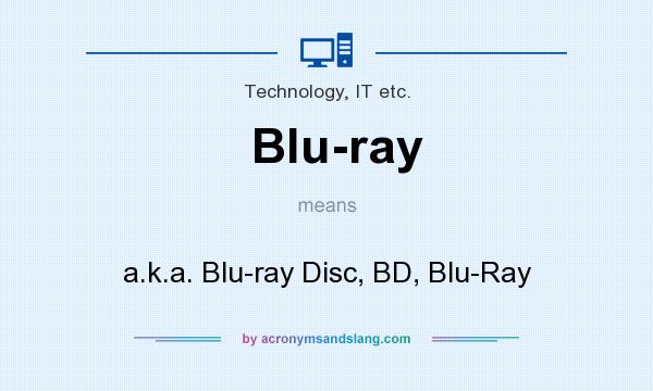 What does Blu-ray mean? It stands for a.k.a. Blu-ray Disc, BD, Blu-Ray