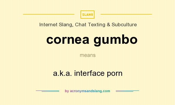 What does cornea gumbo mean? It stands for a.k.a. interface porn