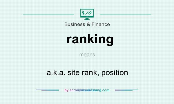 What does ranking mean? It stands for a.k.a. site rank, position