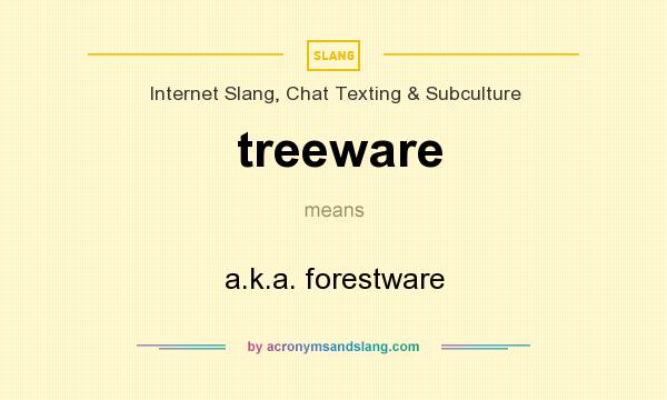 What does treeware mean? It stands for a.k.a. forestware