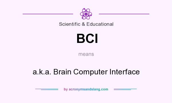 What does BCI mean? It stands for a.k.a. Brain Computer Interface
