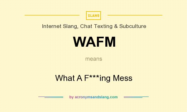What does WAFM mean? It stands for What A F***ing Mess