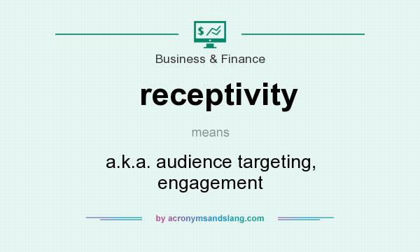 What does receptivity mean? It stands for a.k.a. audience targeting, engagement
