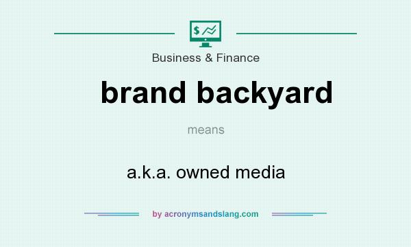 What does brand backyard mean? It stands for a.k.a. owned media