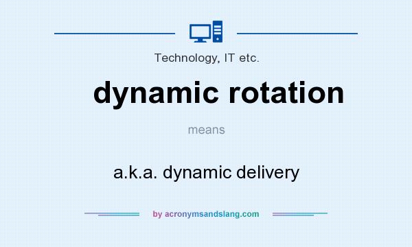 What does dynamic rotation mean? It stands for a.k.a. dynamic delivery