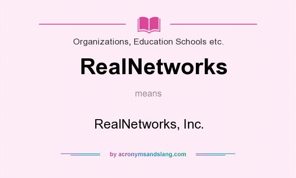 What does RealNetworks mean? It stands for RealNetworks, Inc.