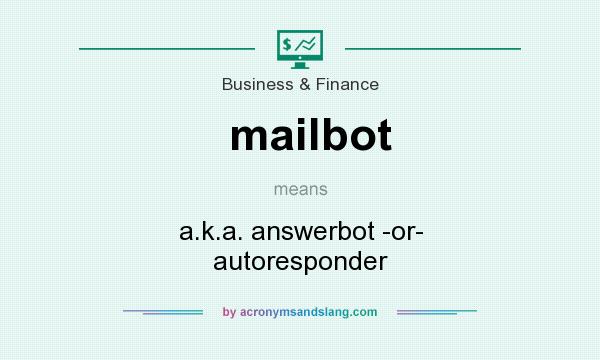 What does mailbot mean? It stands for a.k.a. answerbot -or- autoresponder